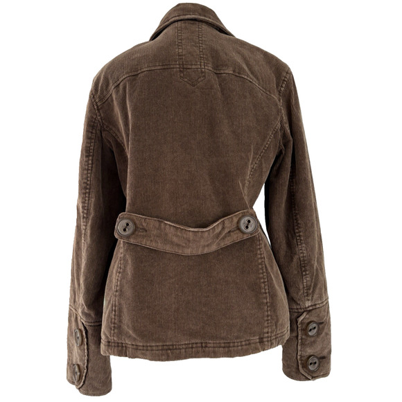 VTG Esprit Outerwear Brown Corduroy Peacoat Quilted Lined Double Breasted Y2K M - Picture 4 of 16